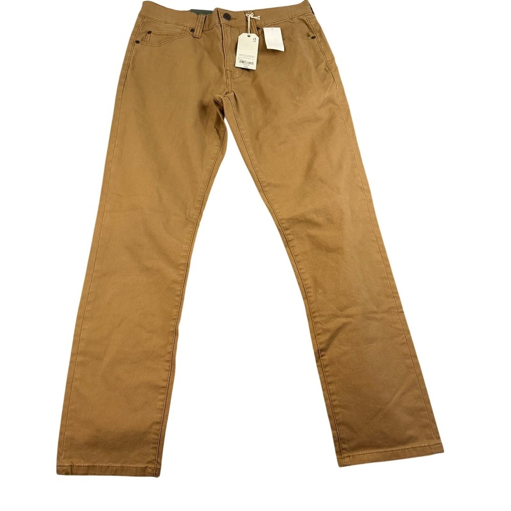 Mutual Weave Mens 30x30 Chino Pants Tan Slim Fit Straight Leg Casual Trousers